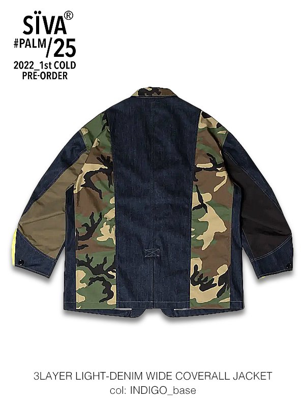 SIVA - 3LAYER LIGHT-DENIM WIDE COVERALL JACKET - SHINKIROU1.0