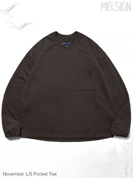 <strong>MELSIGN</strong>November L/S Pocket Tee<br>CHOCOLATE