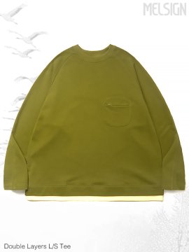 <strong>MELSIGN</strong>Double Layers L/S Tee<br>APPLE GREEN