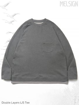 <strong>MELSIGN</strong>Double Layers L/S Tee<br>PEBBLE