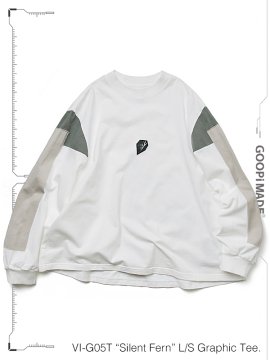 <strong>GOOPiMADE</strong>VI-G05T “Silent Fern“ L/S Graphic Tee<br>WHITE