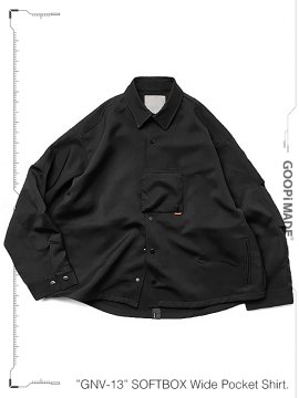 <strong>GOOPiMADE</strong>GNV-13 SOFTBOX Wide Pocket Shirt<br>BLACK
