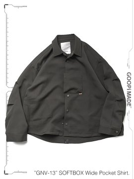 <strong>GOOPiMADE</strong>GNV-13 SOFTBOX Wide Pocket Shirt<br>RUSTY IRON