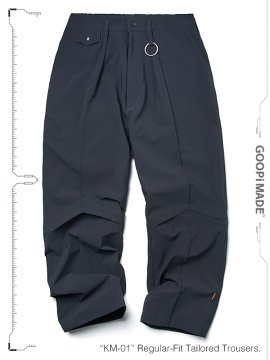<strong>GOOPiMADE</strong>“KM-01“ Regular-Fit Tailored Trousers<br>DEEP MARINE