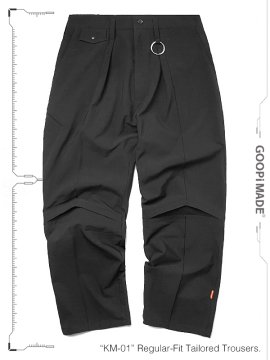 <strong>GOOPiMADE</strong>“KM-01“ Regular-Fit Tailored Trousers<br>BLACK