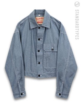 <strong>STANDARDTYPES</strong>Type 1 Cropped Jacket  #ST039<br>CHAMBRAY BLUE