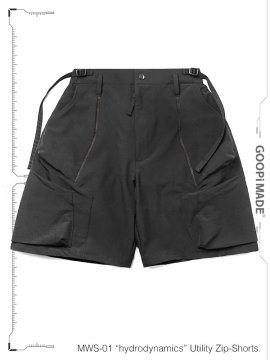 <strong>GOOPiMADE</strong>MWS-01 “hydrodynamics“ Utility Zip-Shorts<br>SHADOW
