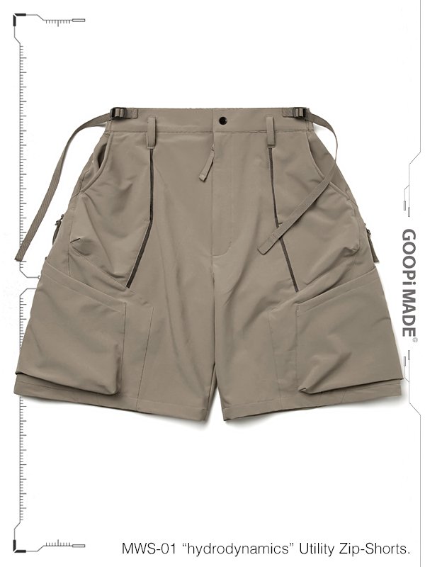 GOOPiMADE - グーピーメイド - MWS-01 “hydrodynamics” Utility Zip-Shorts - SHINKIROU