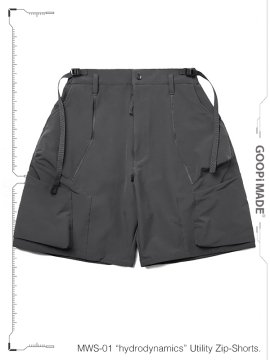 <strong>GOOPiMADE</strong>MWS-01 hydrodynamics Utility Zip-Shorts<br>D-GRAY