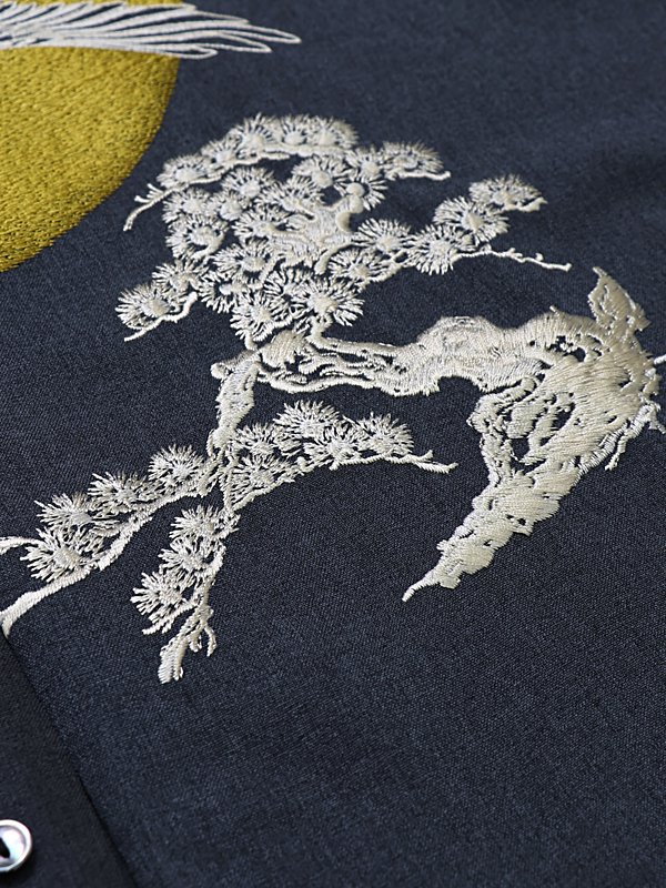 STRANGE TRIP - Crane Embroidery Shirts - SHINKIROU1.0
