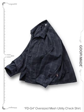 <strong>GOOPiMADE</strong>“FD-G4“ Oversized Mesh Utility Check Shirt<br>MIDNIGHT NAVY