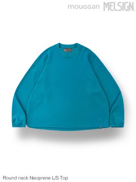 <strong>MELSIGN x mouggan</strong>Round neck Neoprene L/S Top<br>TURQUOISE BLUE