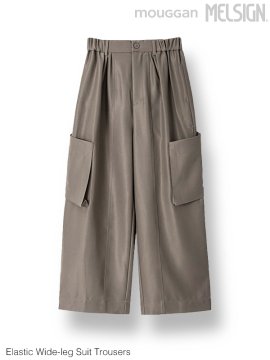 <strong>MELSIGN x mouggan</strong>Elastic Wide-leg Suit Trousers<br>CAMEL BROWN