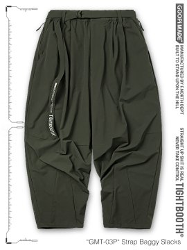 <strong>GOOPiMADE x TIGHTBOOTH</strong>GMT-03P Strap Baggy Slacks<br>BREWSTER GREEN