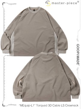 <strong>GOOPiMADE x master piece</strong>“MEquip-L1” Torqued 3D Cable LS Crewneck<br>SAND