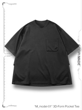 <strong>GOOPiMADE</strong>M_model-01 3D-Form Pocket Tee<br>BLACK