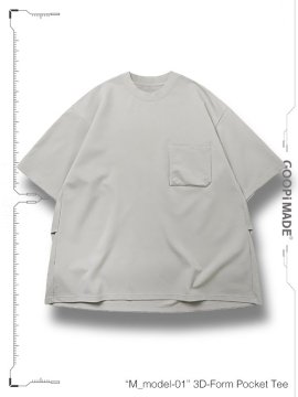 <strong>GOOPiMADE</strong>M_model-01 3D-Form Pocket Tee<br>L-GRAY