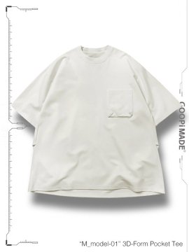 <strong>GOOPiMADE</strong>M_model-01 3D-Form Pocket Tee<br>WHITE