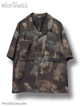<strong>WILD THINGS</strong>Print S/S Camp Shirt<br>OLIVE