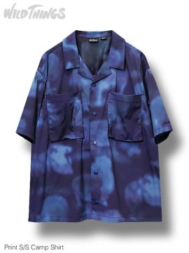 <strong>WILD THINGS</strong>Print S/S Camp Shirt<br>NAVY