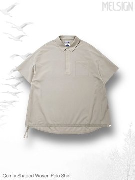 <strong>MELSIGN</strong>Comfy Shaped Woven Polo Shirt<br>CLOUDY