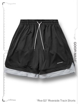 <strong>GOOPiMADE</strong>Rve-S3 Riverside Track Shorts<br>SHADOW