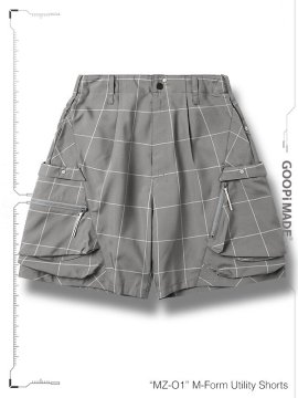 <strong>GOOPiMADE</strong>MZ-O1 M-Form Utility Shorts<br>IVORY/GRAY (Windowpane)