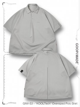 <strong>GOOPiMADE</strong>GNV-S3 - KOOLTech Oversized Polo Shirt  <br>L-GRAY