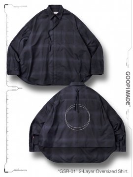 <strong>GOOPiMADE</strong>GSR-01 2-Layer Oversized Shirt<br>MIDNIGHT