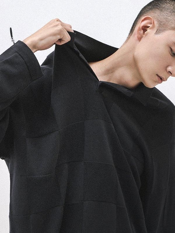 GOOPiMADE x AES - “G.A.T-01K” Checkerboard Knit Polo Shirt GOOPiMADE x AES - “G.A.T-01K” Checkerboard Knit Polo Shirt