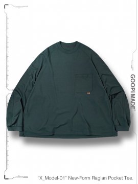 <strong>GOOPiMADE</strong>X_Model-01 New-Form Raglan Pocket Tee<br>XENON GREEN