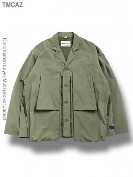 <strong>TMCAZ</strong>Deformation Layer Multi-pocket Jacket<br>FOGGY GREEN