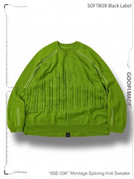 <strong>GOOPiMADE</strong>8SE-03K Montage Splicing Knit Sweater<br>LEAF GREEN