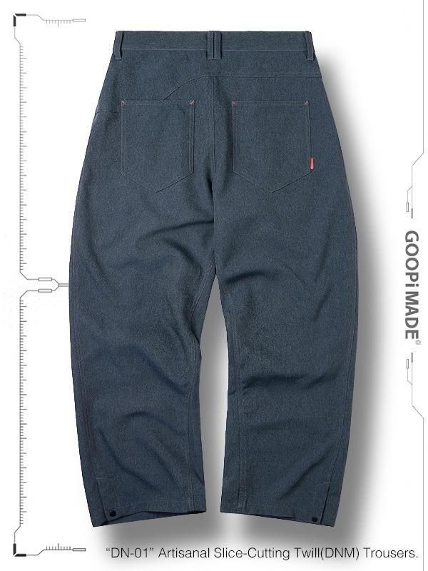 GOOPiMADE - “DN-01“ Artisanal Slice-Cutting Twill(DNM) Trousers