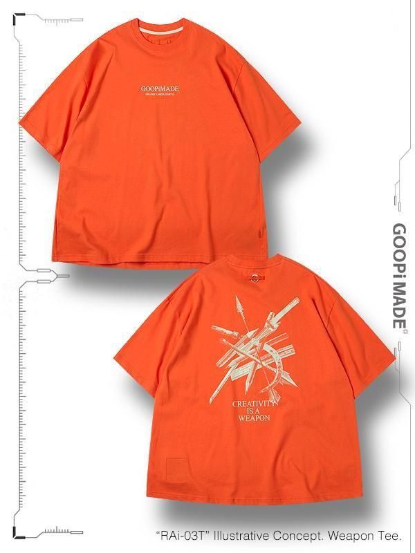 [GOOPiMADE] グーピーメイド Tシャツ T-Shirt (送料関税込み) GOOPiMADE - “RAi-03T” Illustrative Concept. Weapon Tee
