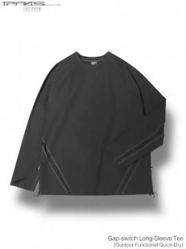 <strong>IP-AXIS STUDIO</strong>Gap-switch Long-Sleeve Tee (Outdoor Functional Quick-Dry)<br>BLACK