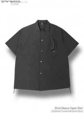 <strong>IP-AXIS STUDIO</strong>Short-Sleeve Open Shirt (Outdoor Functional Quick-Dry)<br>BLACK