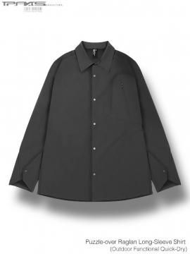 <strong>IP-AXIS STUDIO</strong>Puzzle-over Raglan Tech Shirt (Outdoor Functional Quick-Dry)<br>BLACK