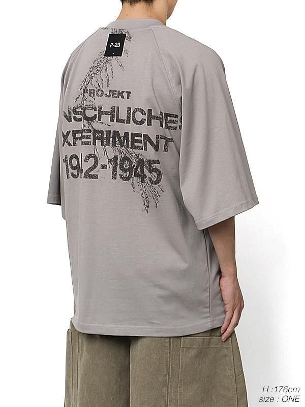 SCULPTOR フラックラグラン Tシャツ グレー M SCULPTOR Metallic Serif Logo Tee BLACK 22SU-I（スカルプター