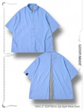 <strong>GOOPiMADE</strong>GNV-Z SOFTBOX Zip-Split Wide Shirt<br>BLUE