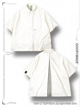 <strong>GOOPiMADE</strong>GNV-Z SOFTBOX Zip-Split Wide Shirt<br>WHITE