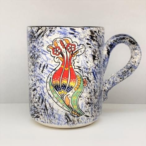 陶器額3点・ゴブラン織り花瓶敷3点