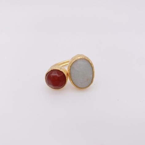 【セール】 White 天然石リングLight トルコ Gray セ sevinc8 - Red Dusty アクセサリー