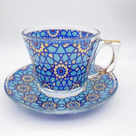 MAHALIYA collections 藍飛天　カップ　ソーサー　2つ　セット Amazon.co.jp: マヨリカタイル模様カップソーサー2客セット P