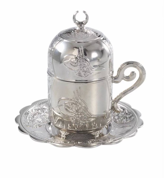 デミタスカップ＆ソーサー<br>オスマン皇帝スルタンの花押 Silver