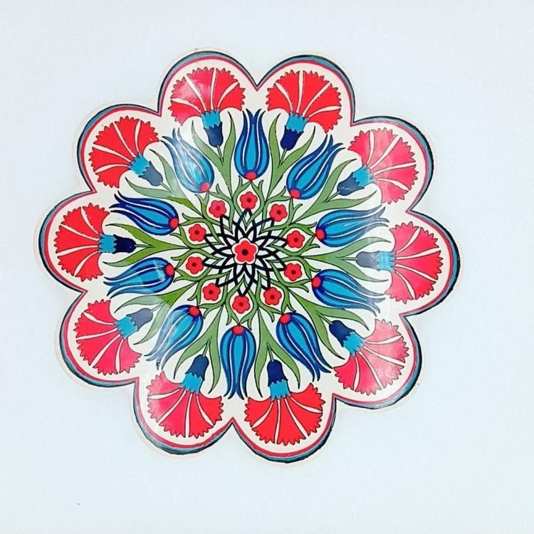 陶器鍋敷きPrint Tulip Carnation A - sevinc8 セヴィンチエイト