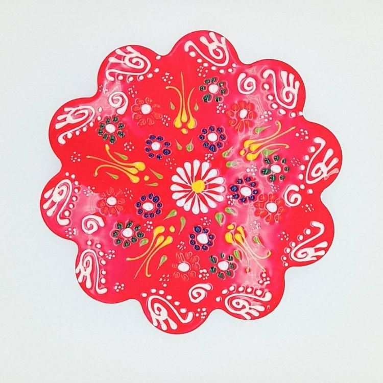 陶器鍋敷きDecoration Red ① - sevinc8 セヴィンチエイト｜地中海雑貨