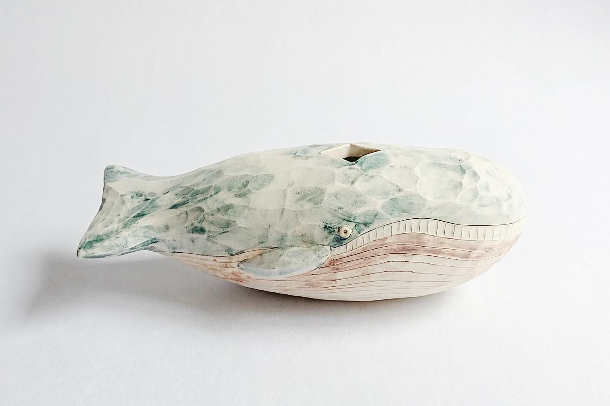 草船 Kusafune クジラ 花瓶 草吹きクジラ - 草舟オンラインショップ（金子佐知恵）| 陶器の