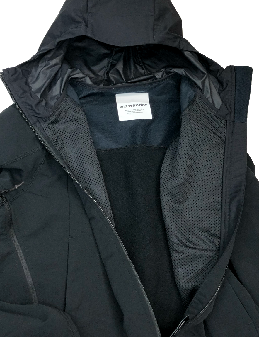 andwander - stretch shell jacket (BLACK)【Hoen - Web】公式通販