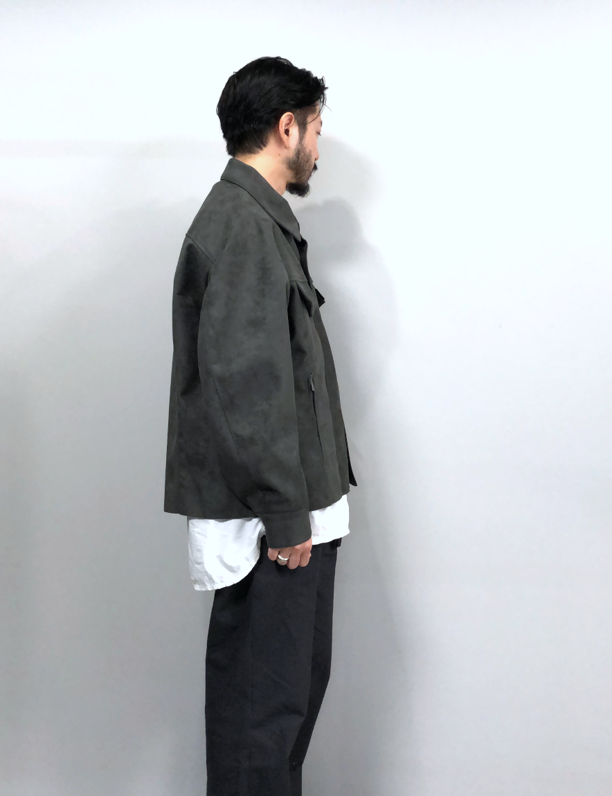 N.HOOLYWOOD フェイク スウェード レザー トラッカー ブルゾン 新品 N.HOOLYWOOD - FAKE SUEDE BLOUSON (CHARCOAL)【Hoen - Web